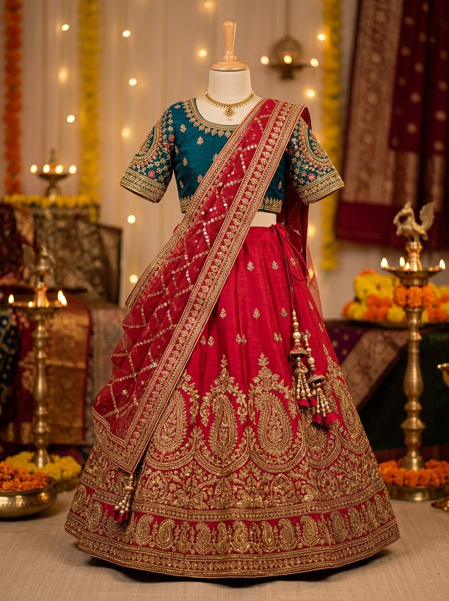 Mayil Lehenga for Girls — Madder colourway